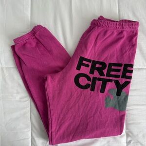 Free City Pink Cropped Jogger Sweatpants Size XS
